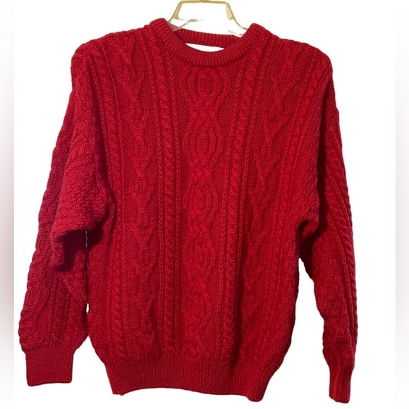Aran Crafts Cable knit Fisherman’s Wool Sweater made in Ireland. Size Medium GUC - Picture 2 of 6